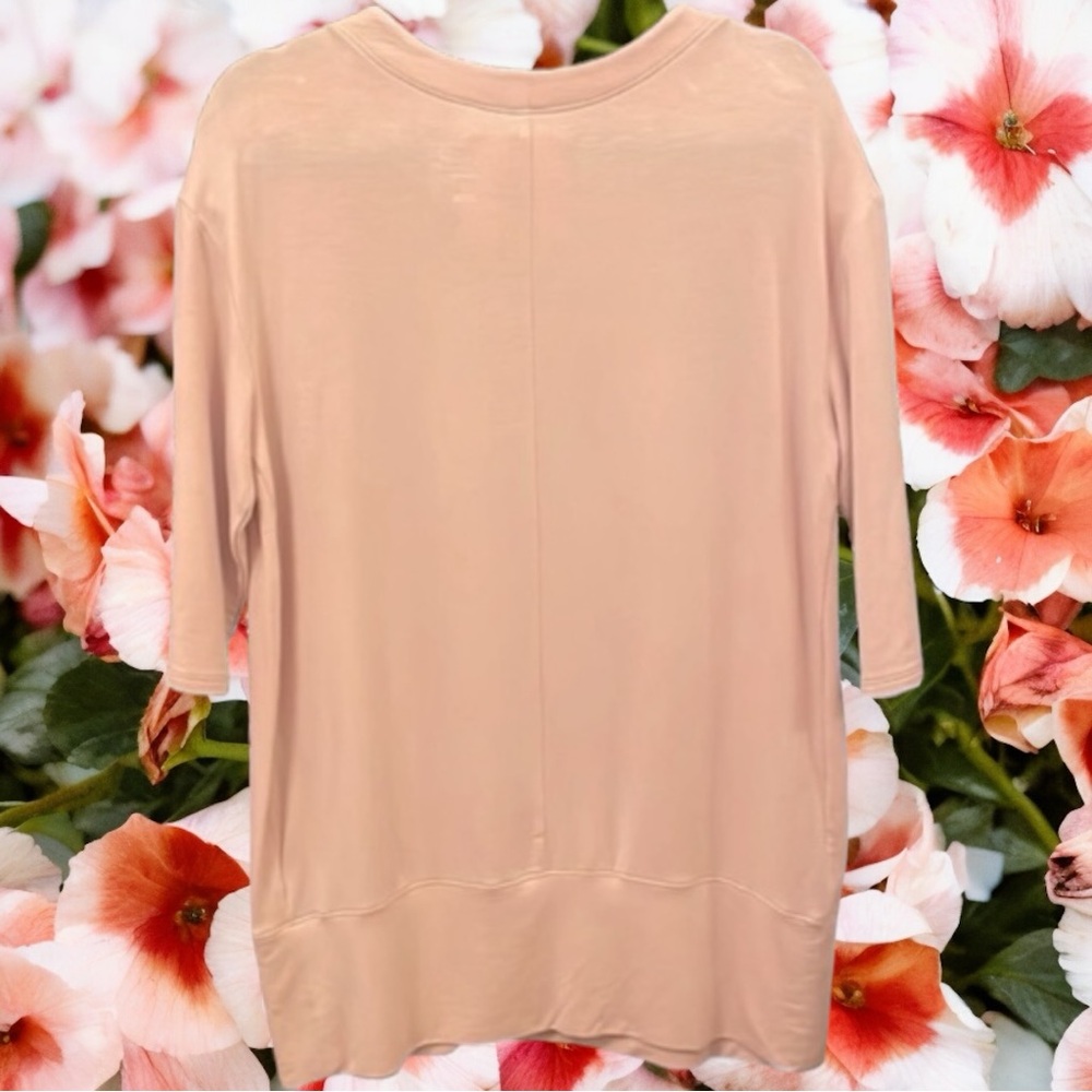 NWT Beautiful Blush 3/4 Sleeves Isabel Maternity Tunic With Rose Gold Snaps M